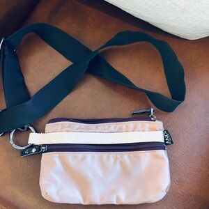 ANDI Nylon Crossbody/belt/shoulder bag-pink and black